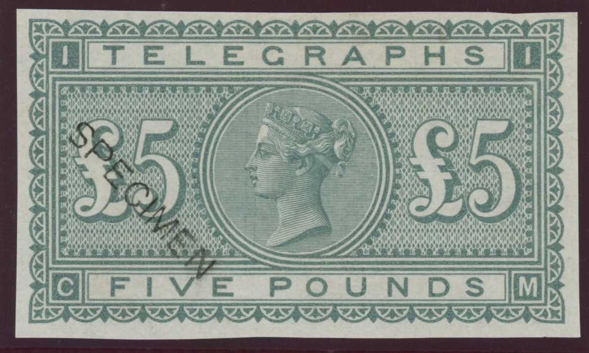 Great Britain 1877 £5 “Telegraphs" colour trial, SGL237var