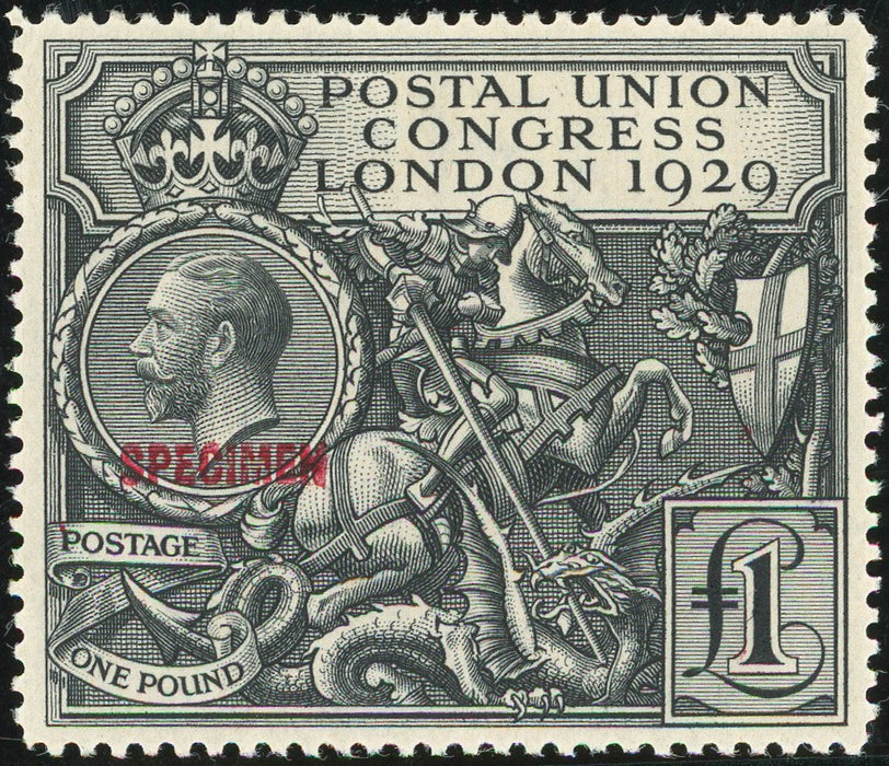Great Britain 1929 £1 Postal Union Congress (P.U.C.) Specimen, SG438s