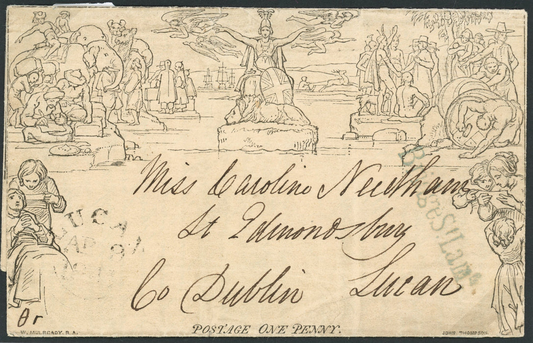 Great Britain 1840 1d Mulready letter sheet, Forme 6 Stereo A238, SGME1