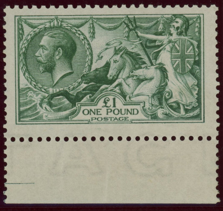 Great Britain 1913 £1 dull blue green "Seahorses", SG404