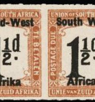 South West Africa 1923 Postage due 1½d black and yellow-brown SGD8b