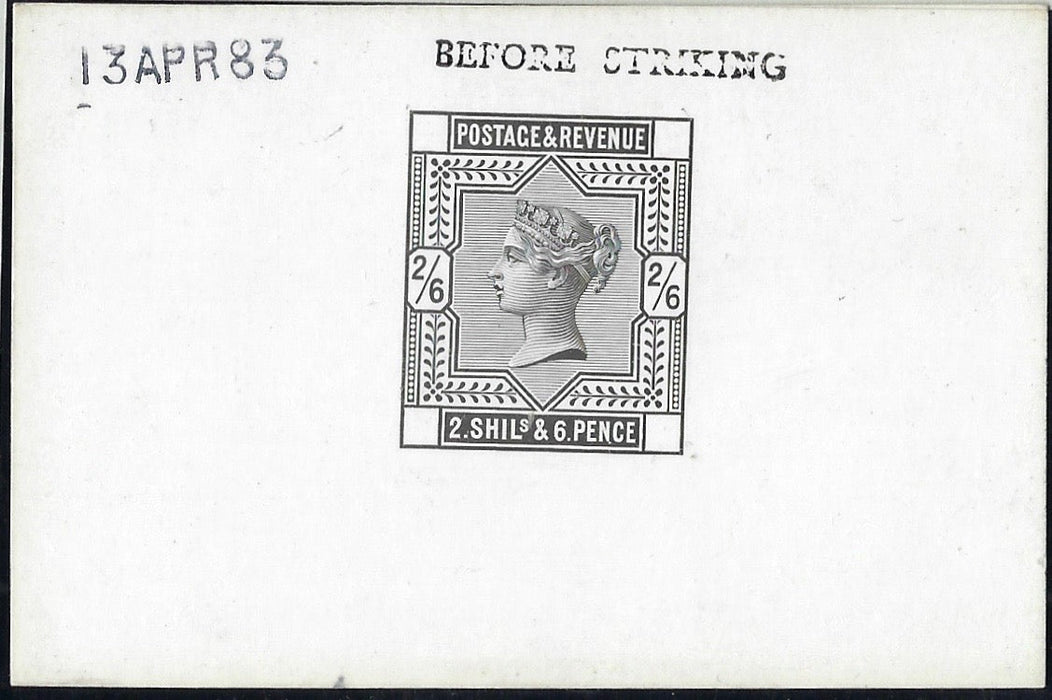 Great Britain 1883 2s6d Die Proof. SG175var