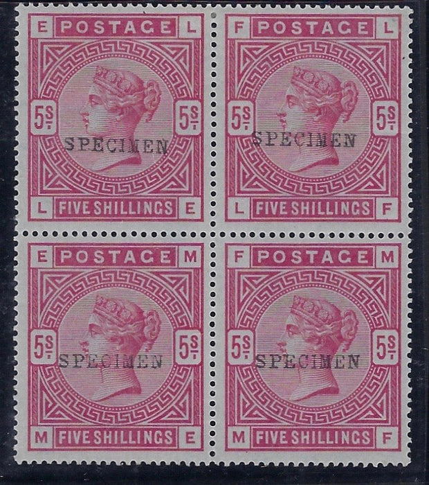 Great Britain 1884 5s Rose (Blued paper). SG176s