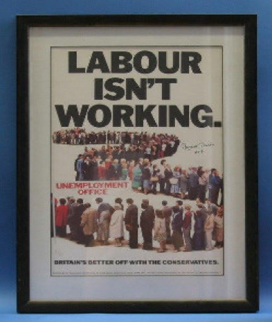 Margaret Thatcher signed poster