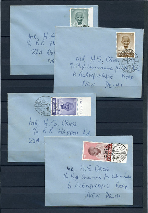 India 1948 First Anniversary of Independence (Gandhi) set of 4 FDC, SG305/308