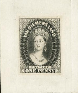 Australia Tasmania 1854 Perkins Bacon die proofs (SG14,15,17)