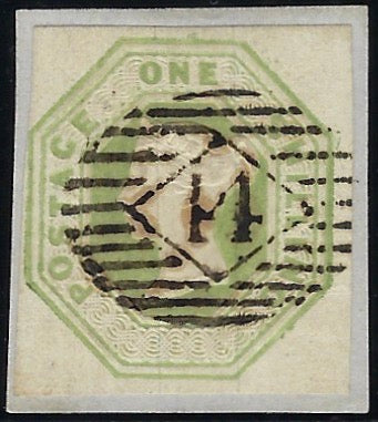 Great Britain 1847 1s pale-green Embossed essay, SG54var