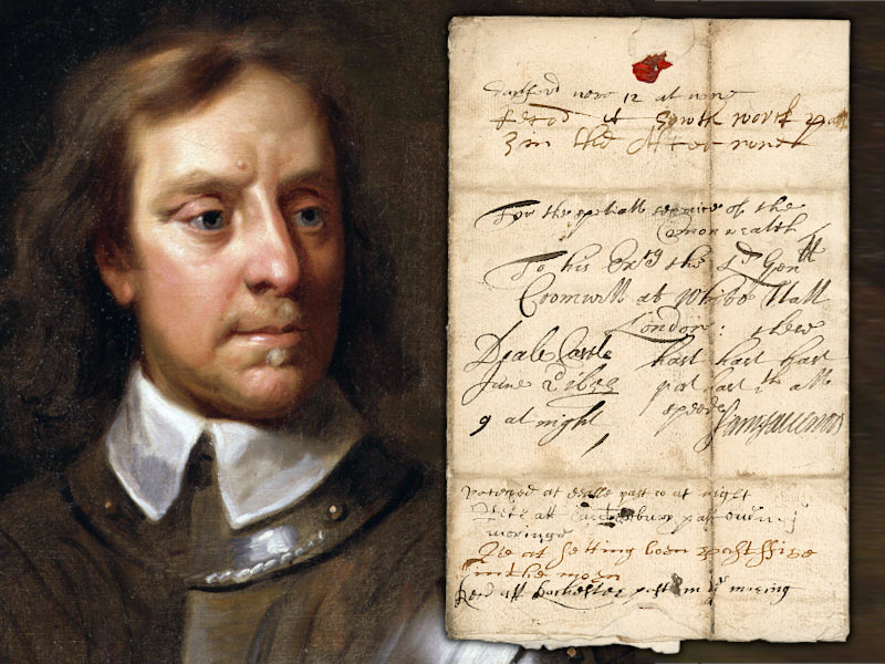 Rare 'Post Haste' letter to Oliver Cromwell
