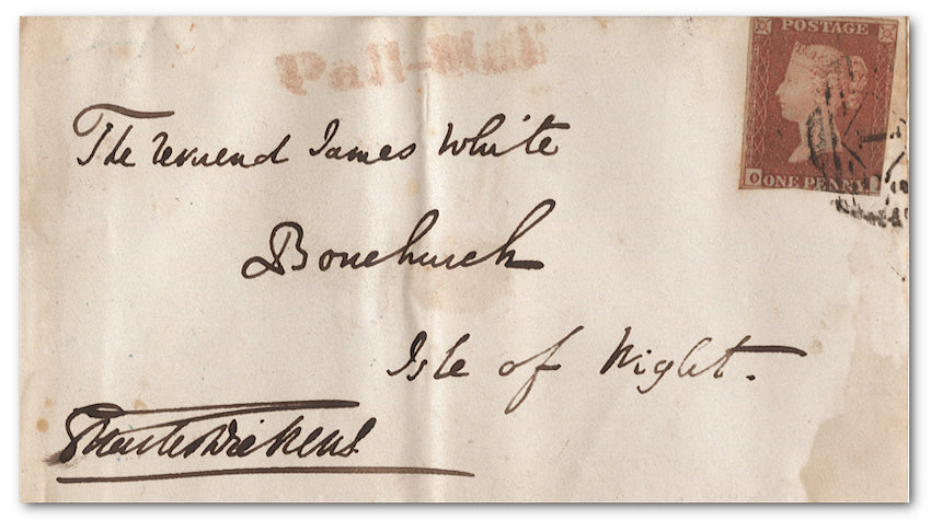 Charles Dickens signed and handwritten envelope