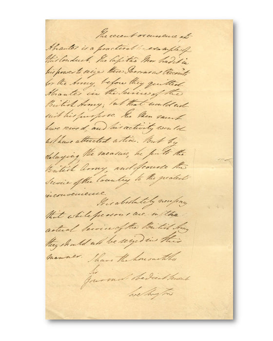 Duke of Wellington handwritten signed letter