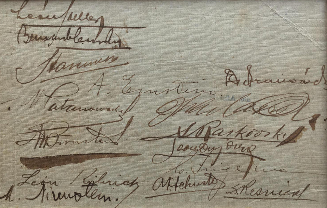 Albert Einstein autographed album page