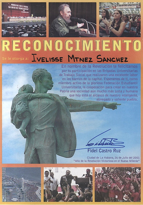 Fidel Castro signed document