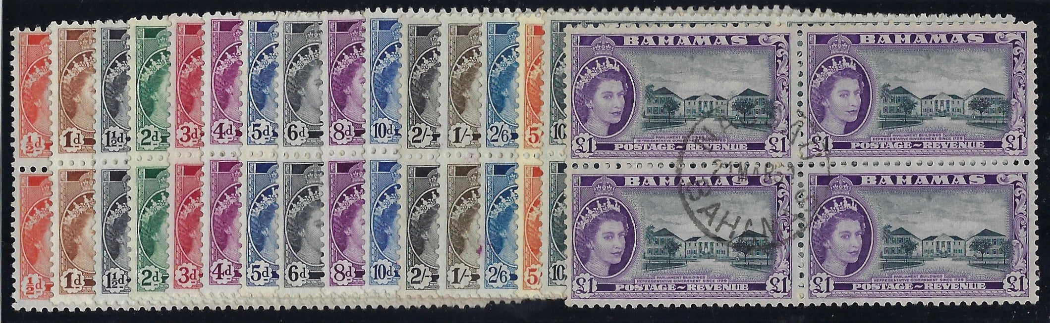 Bahamas 1954-63 set of 16 to £1 SG201/16