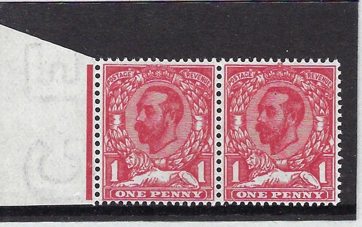 Great Britain 1911 1d pale carmine (Die 1a), SG328a