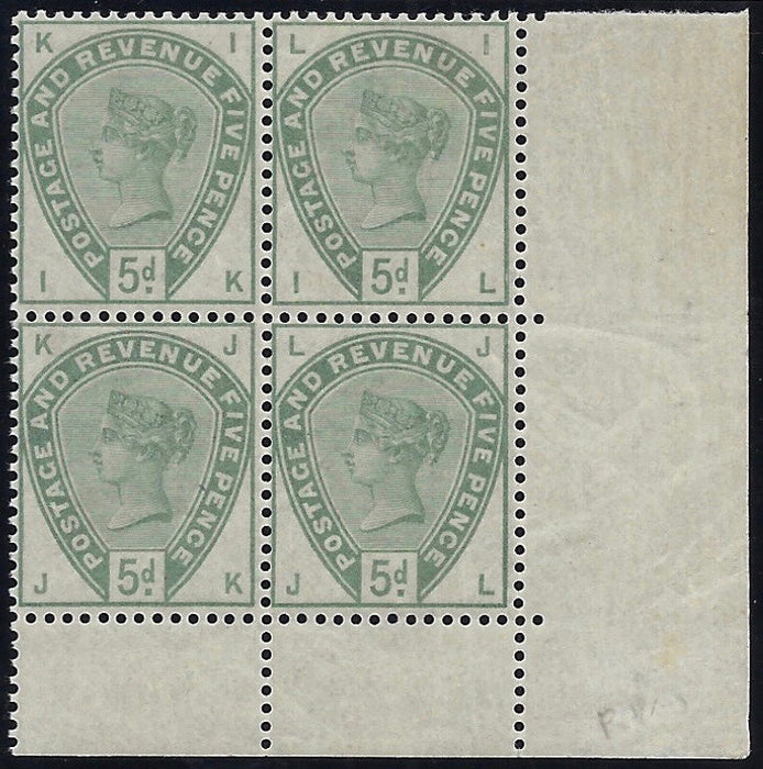 Great Britain 1884 5d Dull green. SG193
