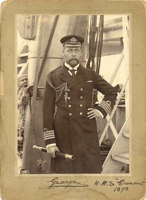 George V signed photograph postcard