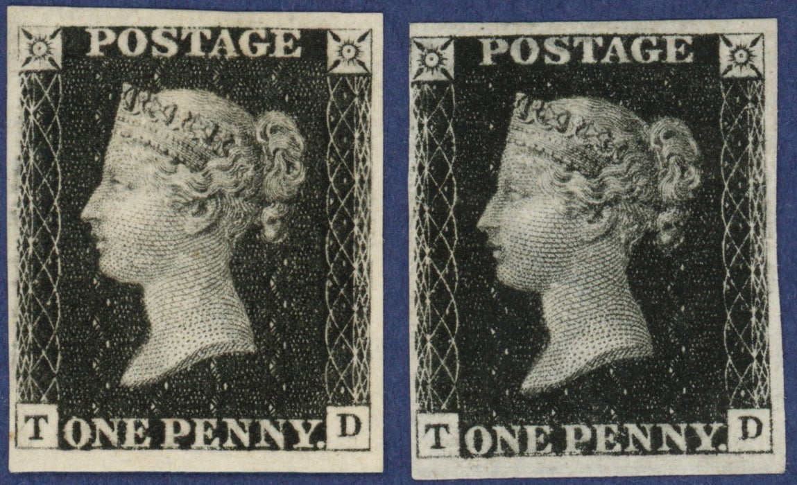 Great Britain 1840 1d black Plate 5, (First & Second registration sheet) imprimaturs, SG2