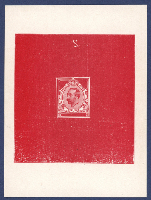 Great Britain 1911 ½d "Downey" head die proof (Accepted die without value), SG321var