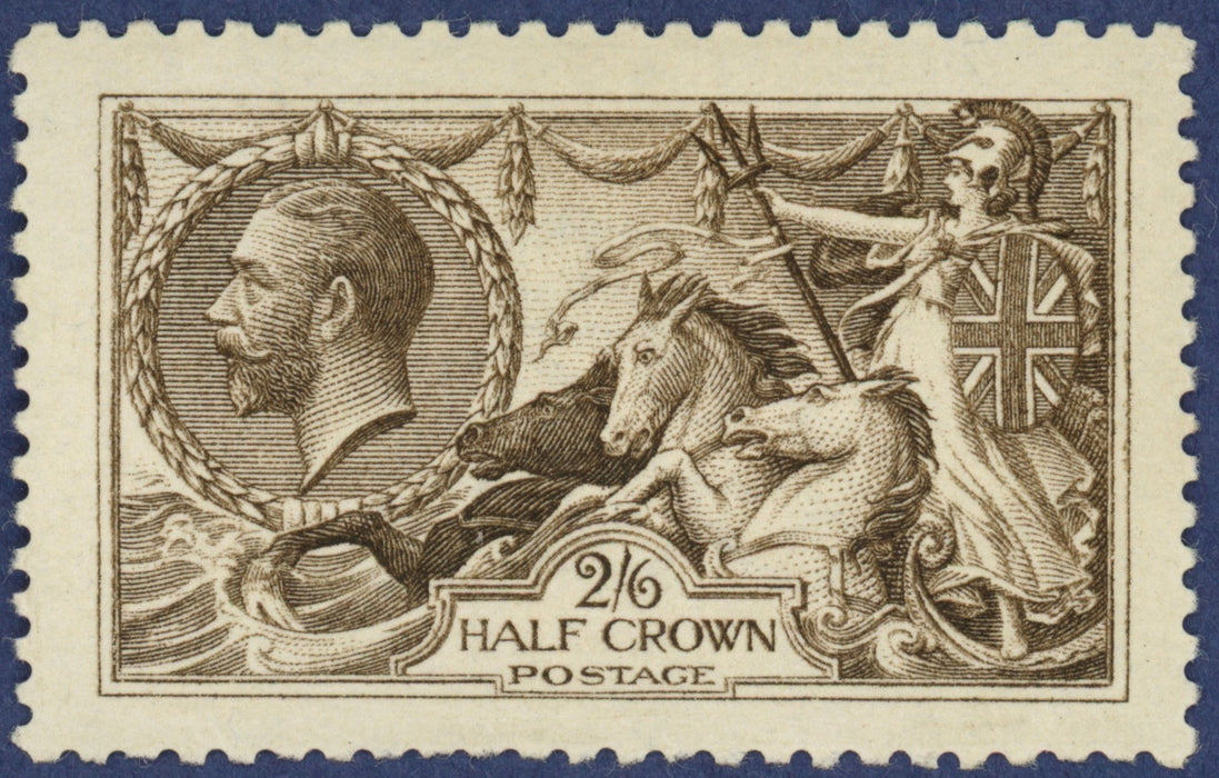 Great Britain 1915 2s6d blackish brown "Seahorses", SG408var