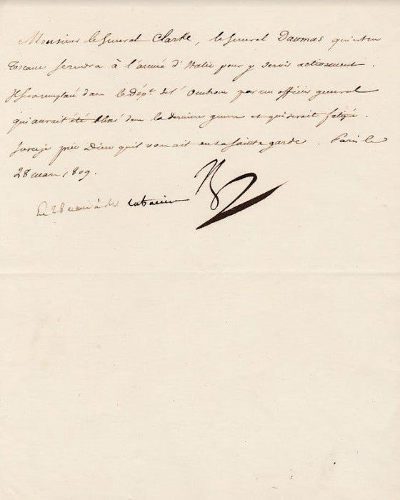 Napoleon Bonaparte signed letter
