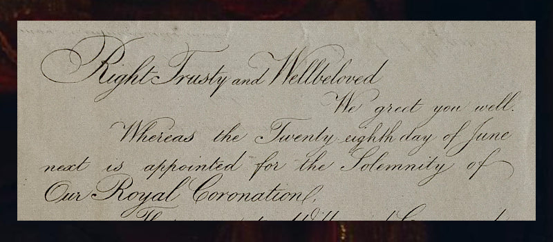 Queen Victoria Signed Royal Coronation Invitation