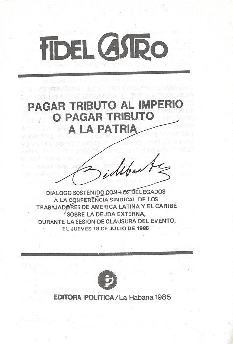 Fidel Castro Signed Speech Transcript