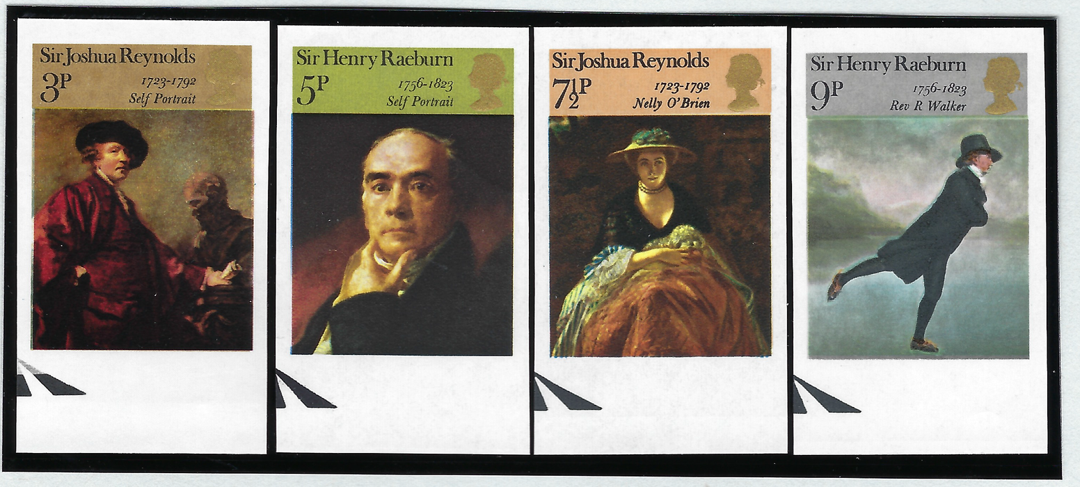 Great Britain 1973 3p-9p "British Paintings" Imprimaturs, SG931/4var