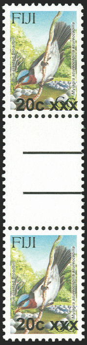 FIJI 2006-08 Local provisional 20c on 6c 'Flycatcher' error, SGF1335