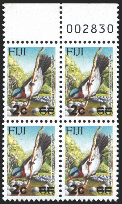 FIJI 2006-08 Local provisional 2c on 6c 'Flycatcher' variety, SGF1323