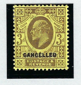 Great Britain 1902 3d pale purple/lemon (C), SG233bvar.