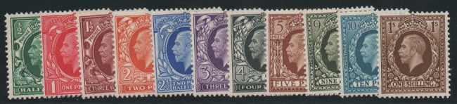 Great Britain 1934-36 King George V ½d-1s "Photogravure" definitives. SG439/49