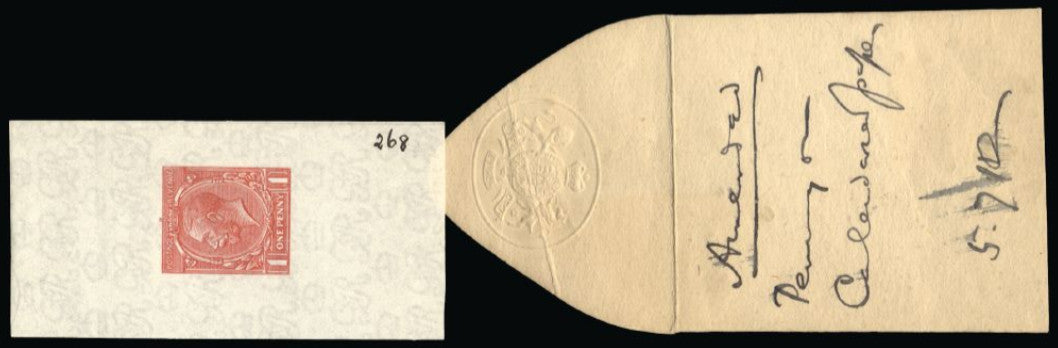 Great Britain 1912 King George V 1d die proof colour trial. SG357var