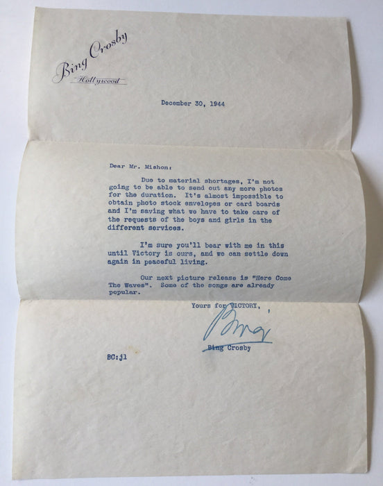 Bing Crosby letter