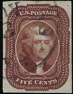 USA 1856 General Issues 5c Red brown, SG14.
