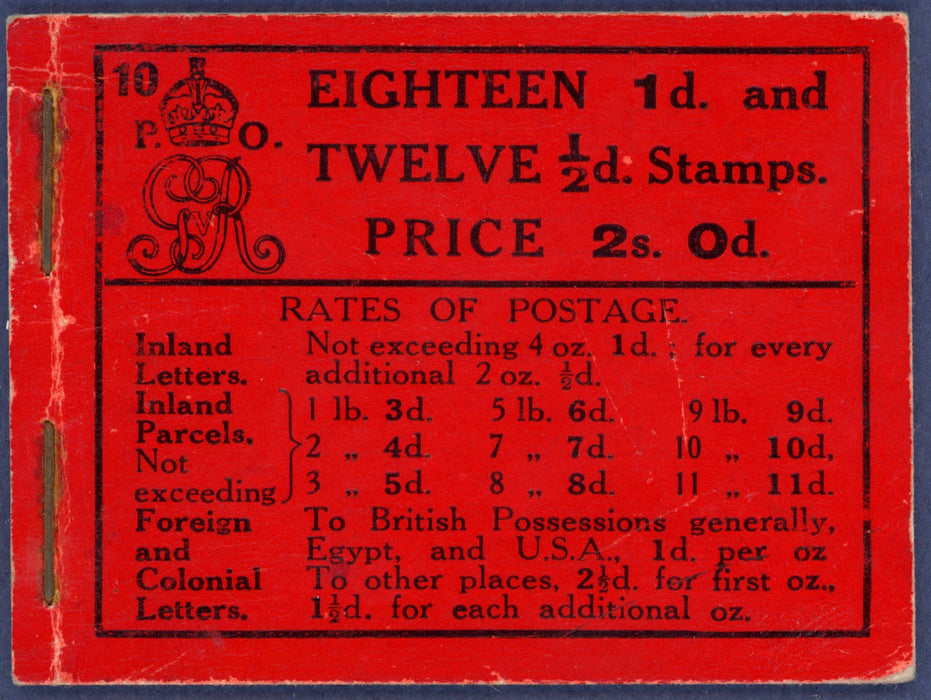 Great Britain 1913 2s Booklet (Edition 10). SG BBvar