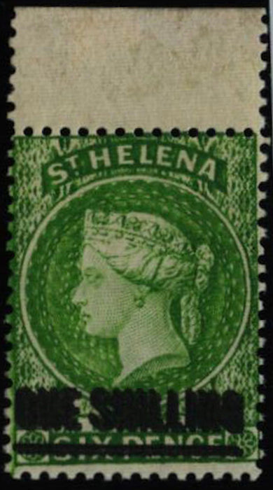 ST HELENA 1884-94 1s yellow-green error, SG45a