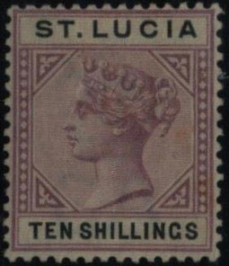 ST LUCIA 1891-98 10s dull mauve and black, SG52