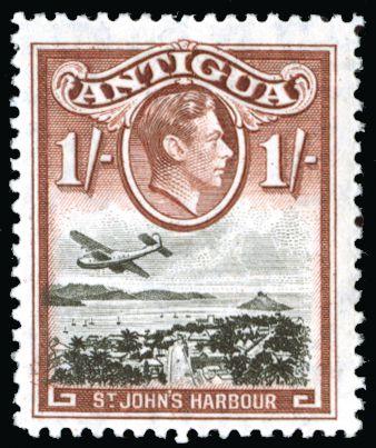 Antigua 1938-51 1s black and red-brown SG105ab