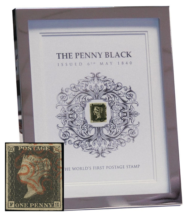 Great Britain catalogue-standard Penny Black housed in an attractive frame SG2