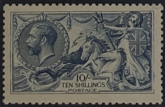 Great Britain 1915 10s pale blue "Seahorse", SG413.