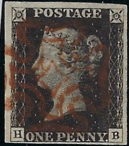Great Britain 1840 1d black Plate 6, SG2