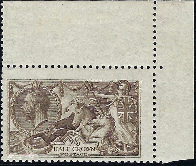 Great Britain 1915 2s6d blackish brown "Seahorse" variety, SG408var