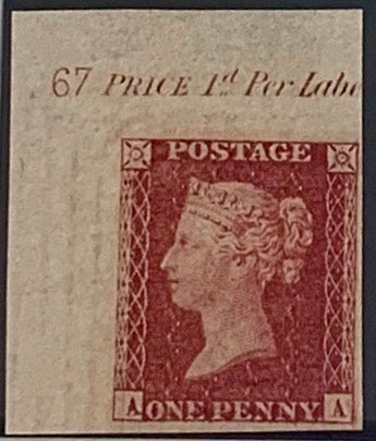 Great Britain 1857 1d Carmine-rose PL67 SG40var