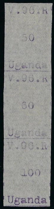 Uganda 1896 (June) Typewritten 'V.96.R (type 3) 50(c)+60(c)+100(c), SG51/3