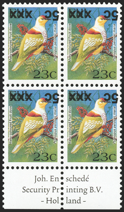 FIJI 2009 Local provisional 5c on 23c 'Fruit dove' error, SGF1359a