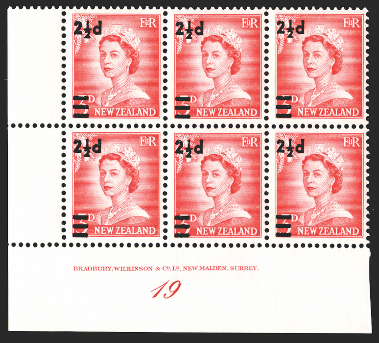 NEW ZEALAND 1961 2½d on 3d vermilion, SG808