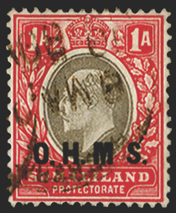 SOMALILAND PROTECTORATE 1904-05 1a grey-black and carmine Official, variety, SGO11a