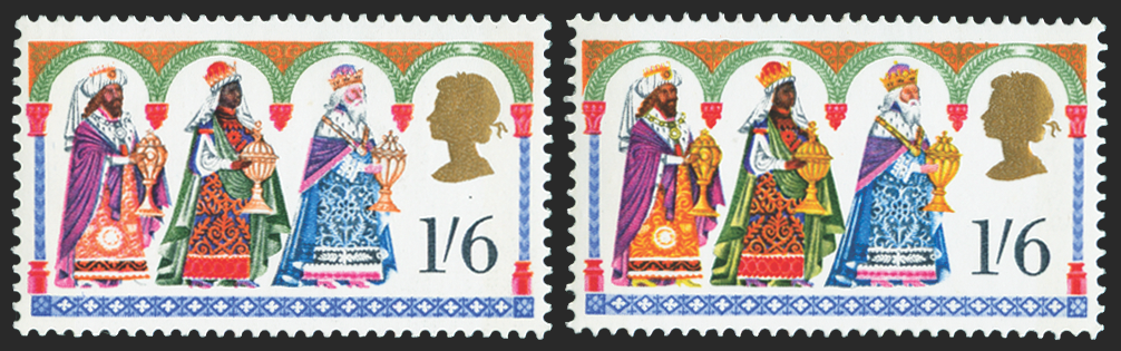 Great Britain 1969 1s6d Christmas error, SG814c
