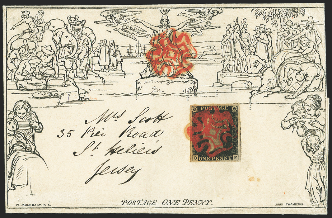 Great Britain 1840 1d Mulready Lettersheet (Forme 1, Stereo A11), SGME1,2
