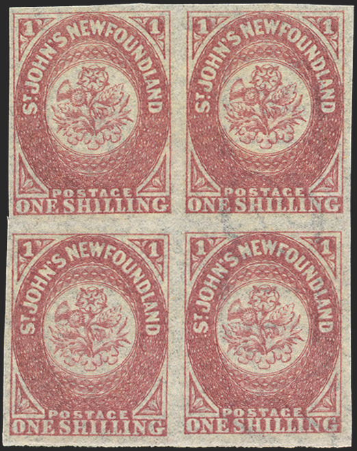 Newfoundland 1862-64 1s rose-lake, SG23